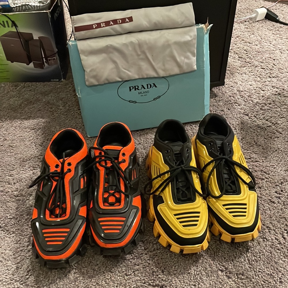 Orange Prada Cloudbust Thunder Sneakers